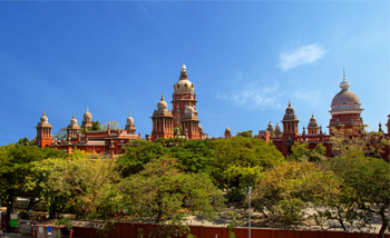 Traditional buildings with blue sky and trees