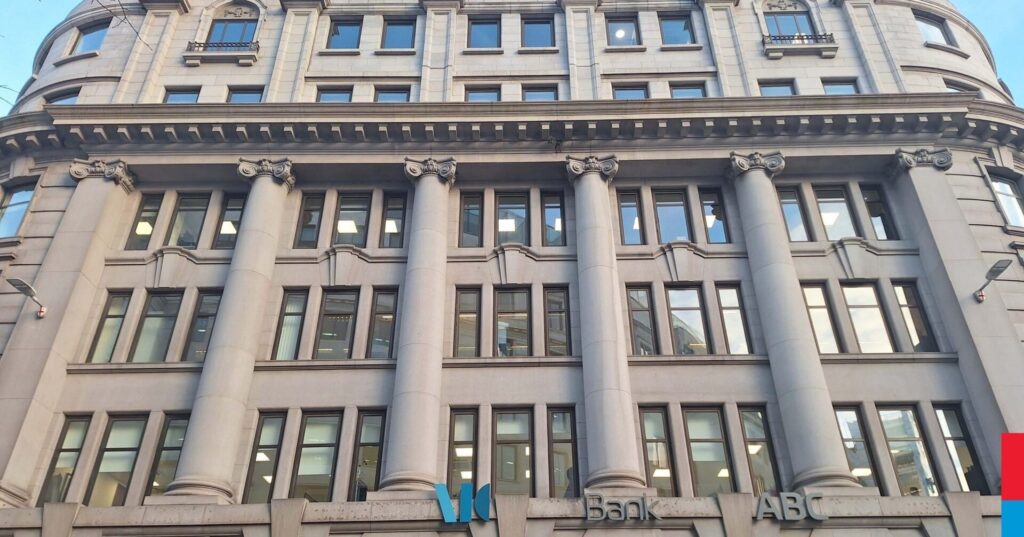 May be an image of skyscraper and text