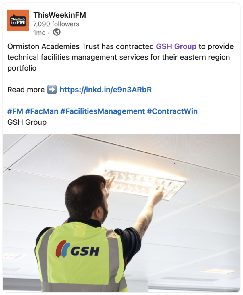 Ormiston Academies Trust social media post
